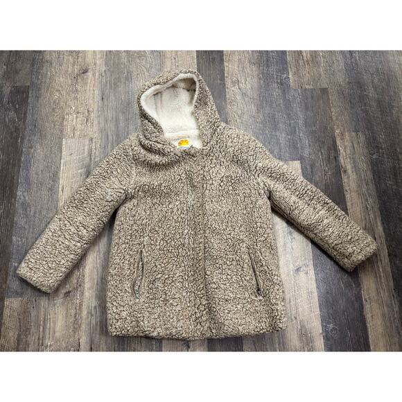 C&C California Jackets & Blazers - C&C California Womens Faux Fur Teddy Hooded Jacket Taupe Brown‎ Size M RN57686